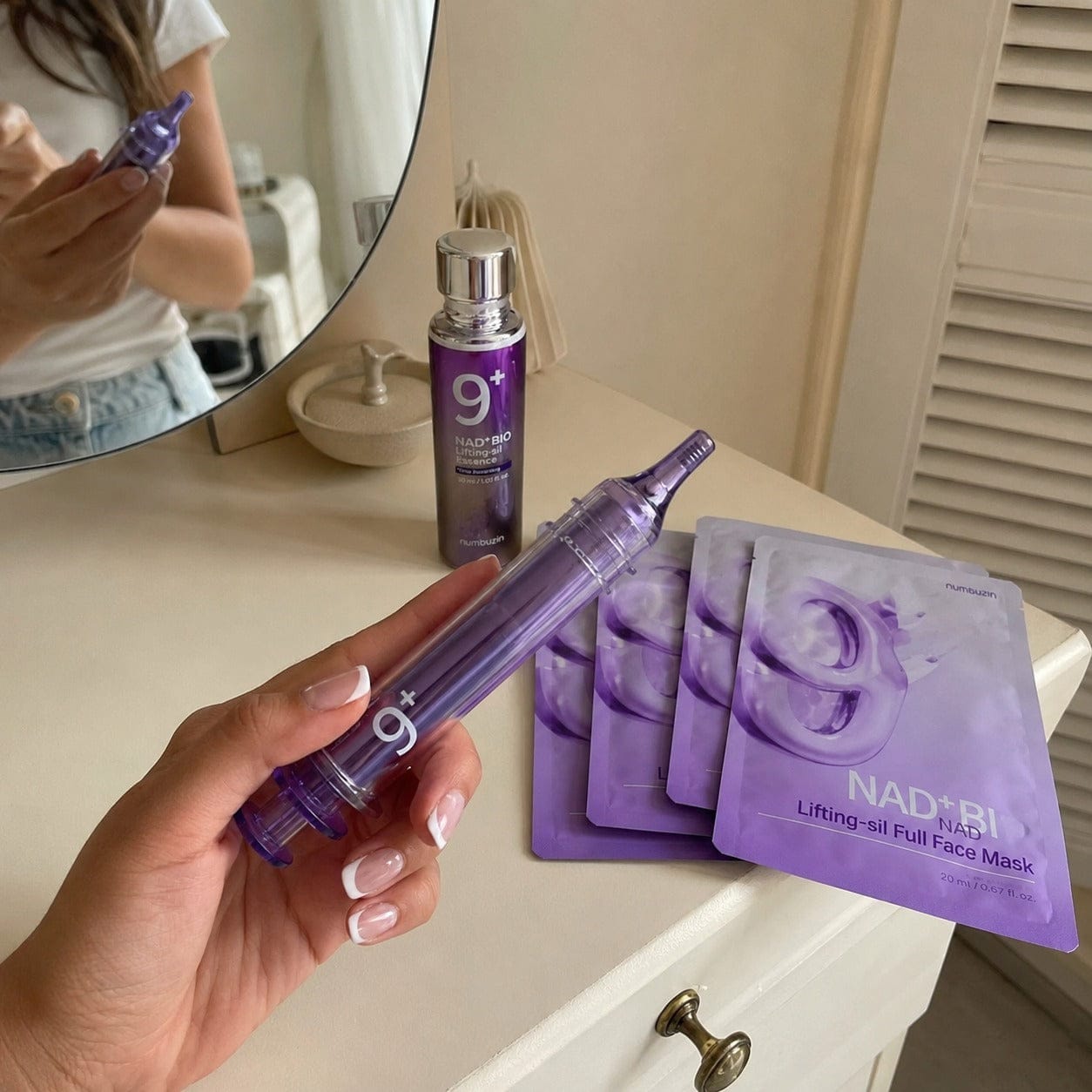 Customer photo review of ערכת NAD9+ המלאה לסימני הגיל | סרום, אמפולת עיניים ו-4 מסכות ליפטינג