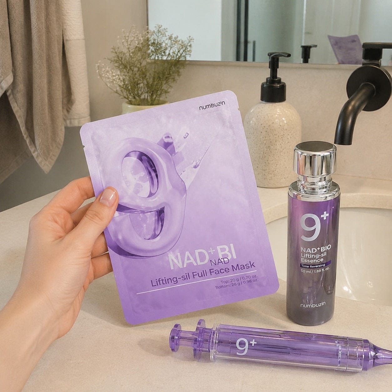 Customer photo review of ערכת NAD9+ המלאה לסימני הגיל | סרום, אמפולת עיניים ו-4 מסכות ליפטינג