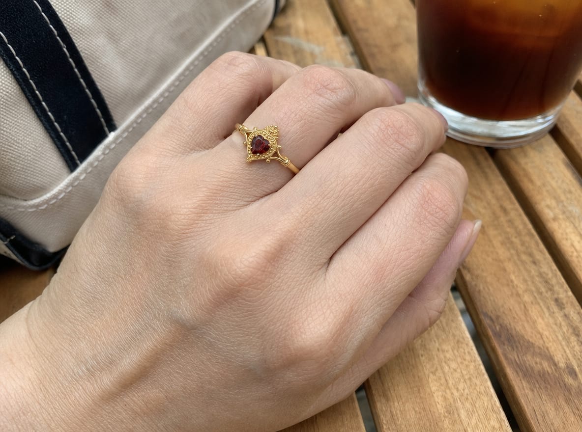 Customer photo review of Sacred Heart Devotion Ring