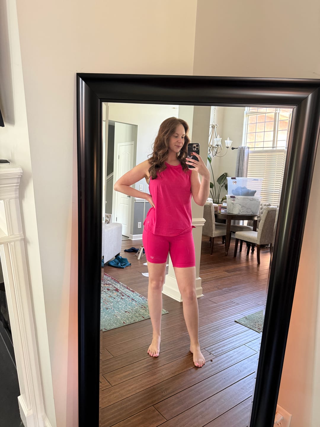 Customer photo review of Flowy Scoop Hem Muscle Tank