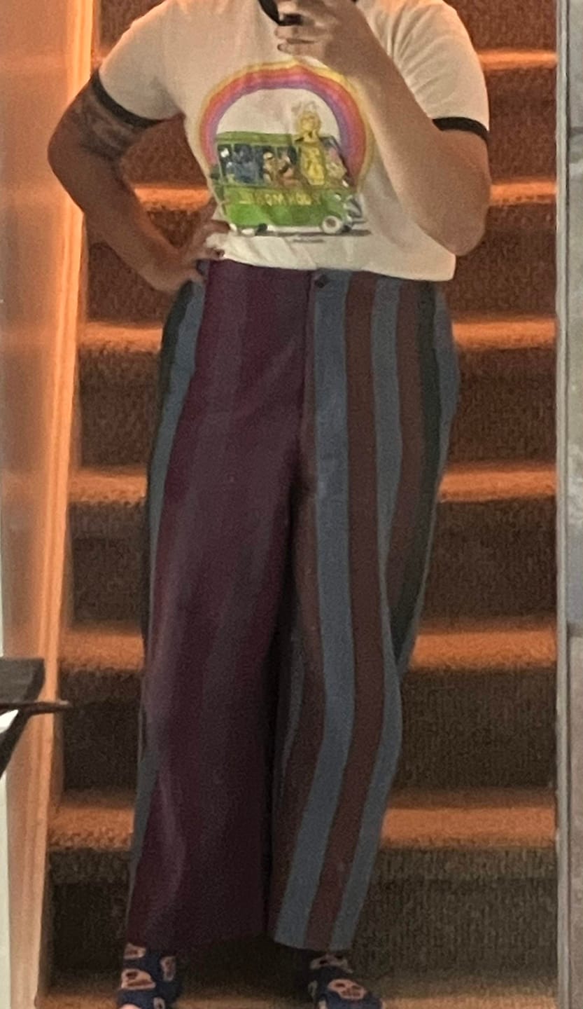 Customer photo review of BOMBAY PANTS | HYPHEN	STRIPE
