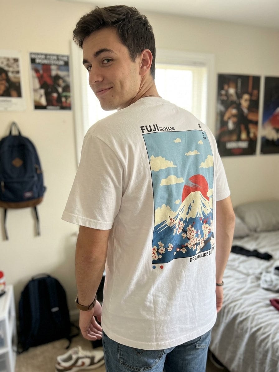 Customer photo review of Fuji Blossom T-Shirt