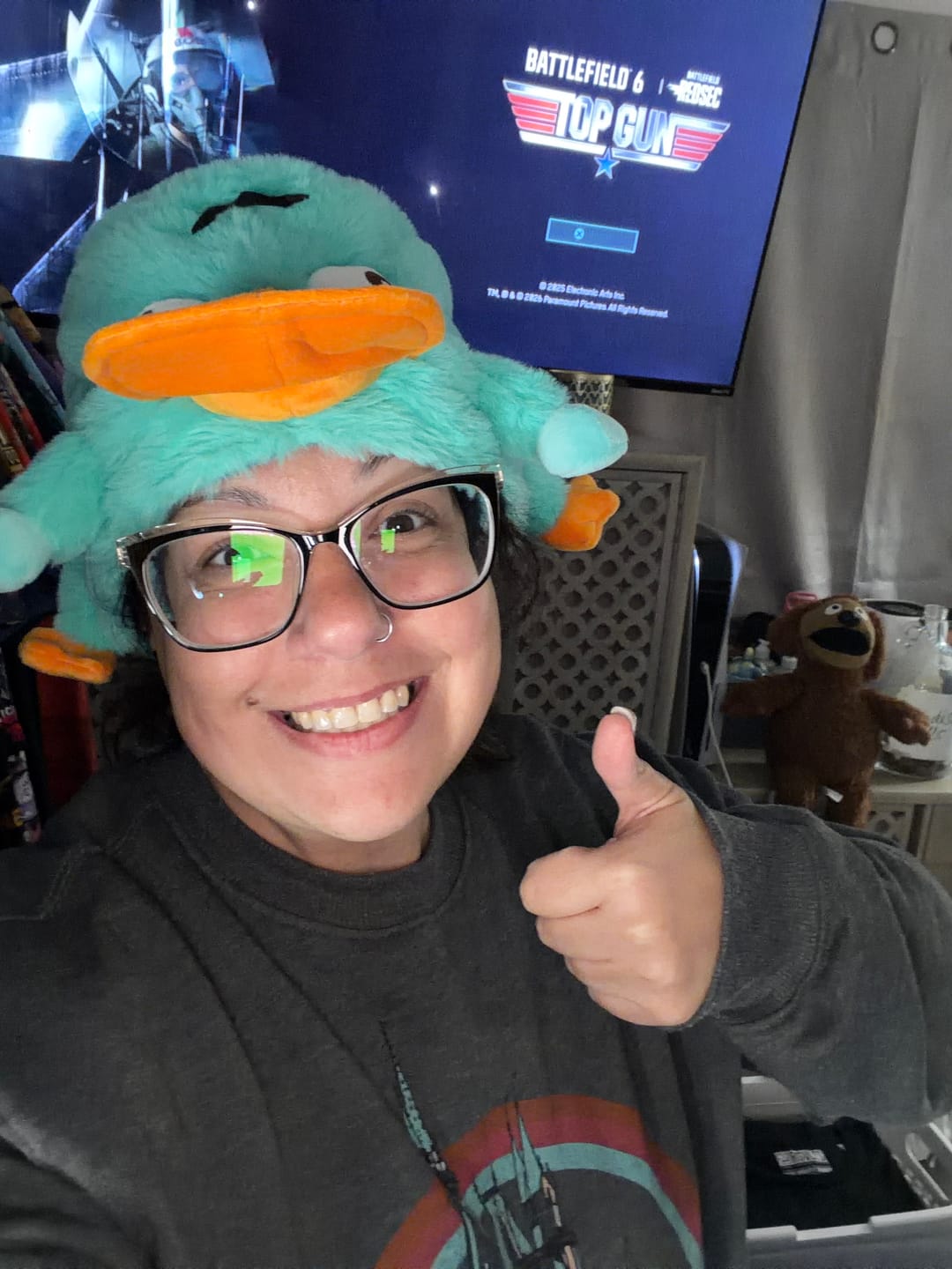 Customer photo review of Disney’s Phineas and Ferb "Perry the Platypus" – Plush Hat