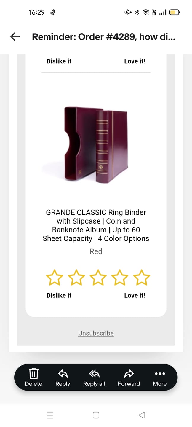 Customer photo review of GRANDE CLASSIC Ring Binder with Slipcase | Coin and Banknote Album | Up to 60 Sheet Capacity | 4 Color Options