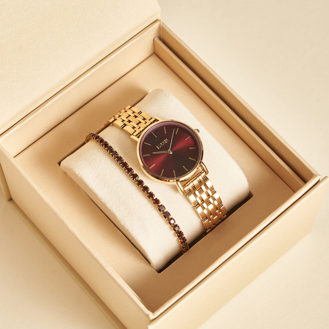 Customer photo review of Ruby Petite Gold Burgundy