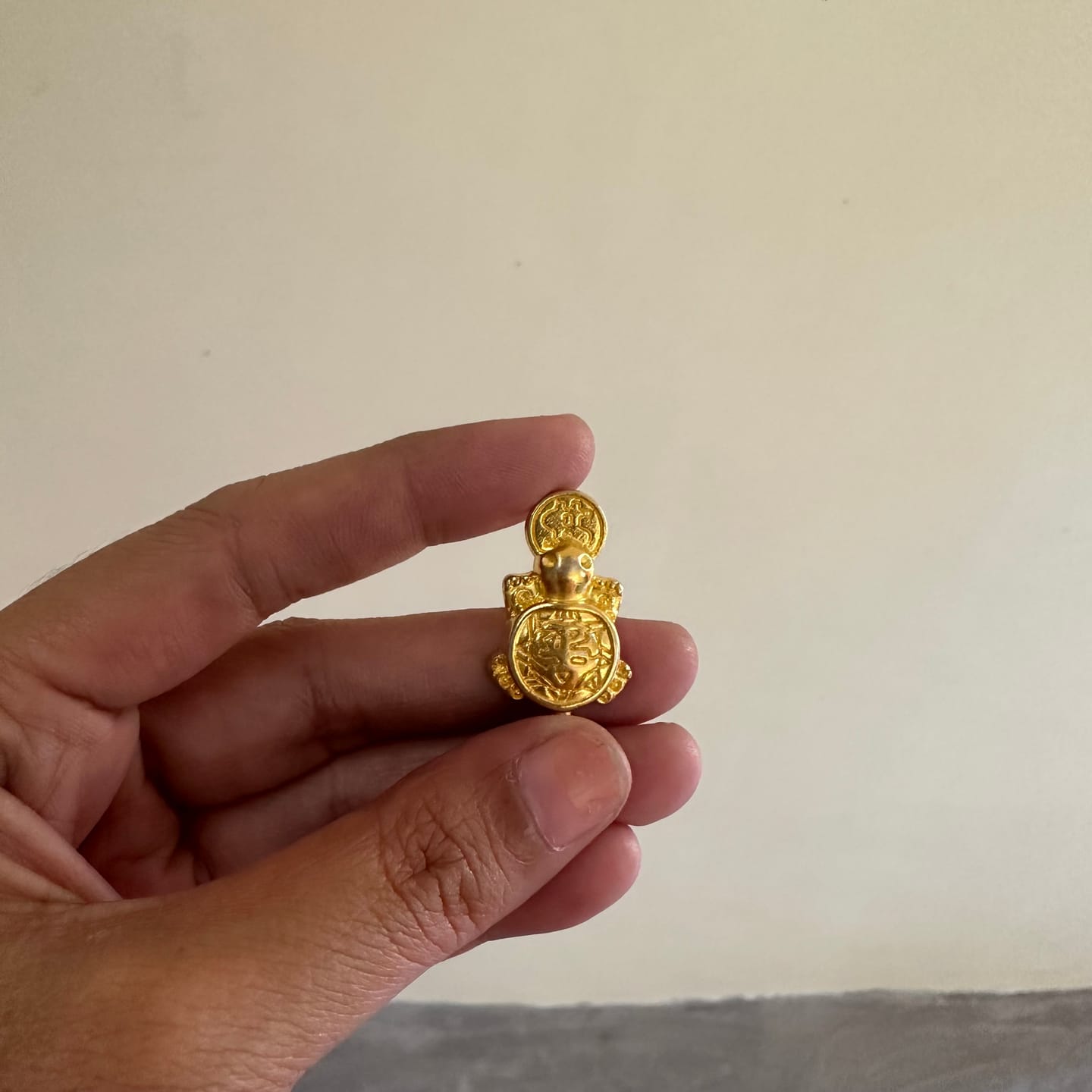 Customer photo review of Fengshui Lucky Turtle Wallet Charm Money-biting Turtle Ornaments Decor with "Daily Wealth” for Longe