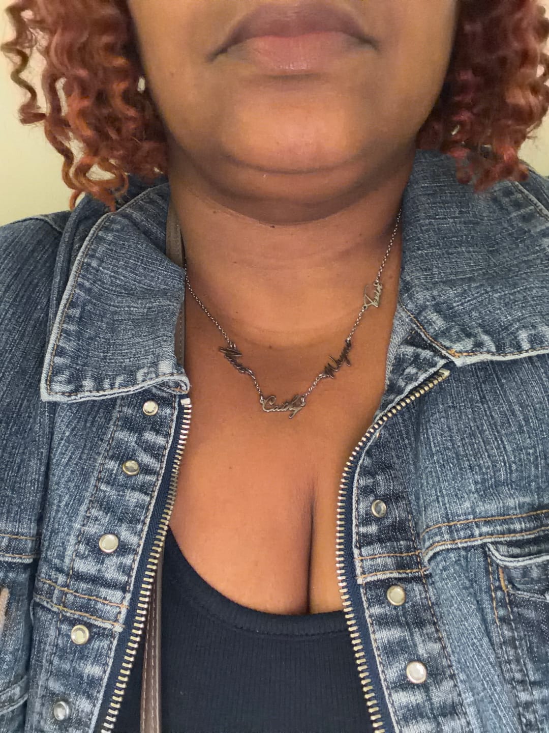 Customer photo review of Multi Name Necklace