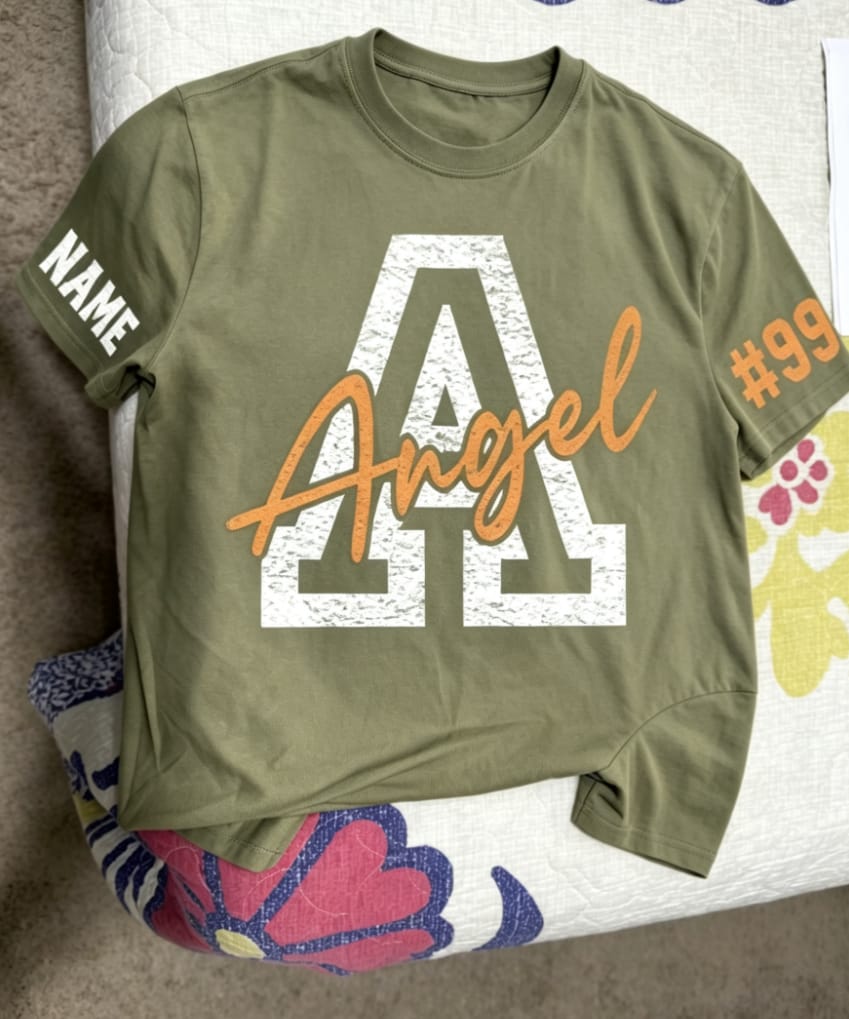 Customer photo review of Custom Spirit Shirt – Personalized Team Name & Number Tee | Game Day Wear