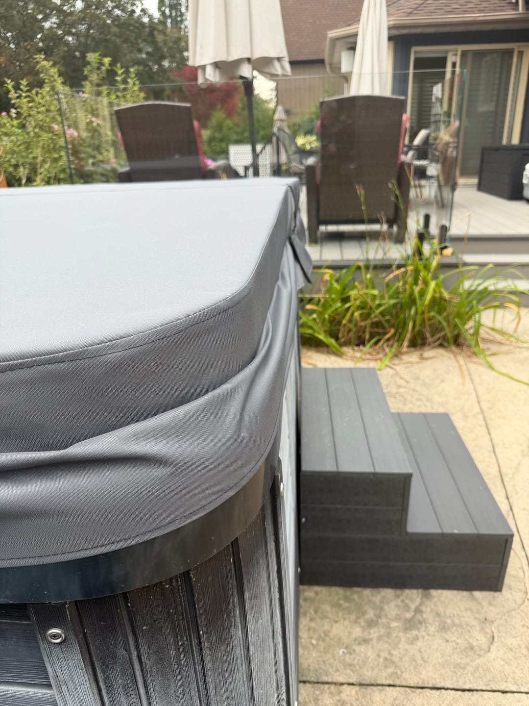 Customer photo review of Custom Hot Tub Cover - Perfect Fit for Your Spa
