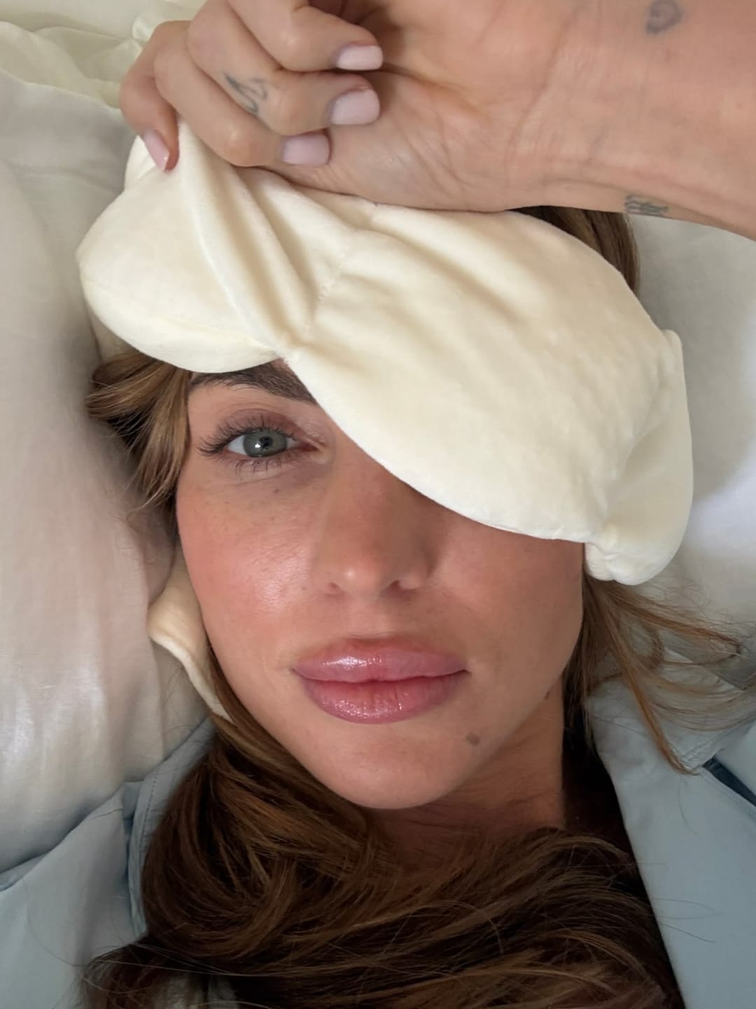Customer photo review of Dozzli Weighted Sleep Mask