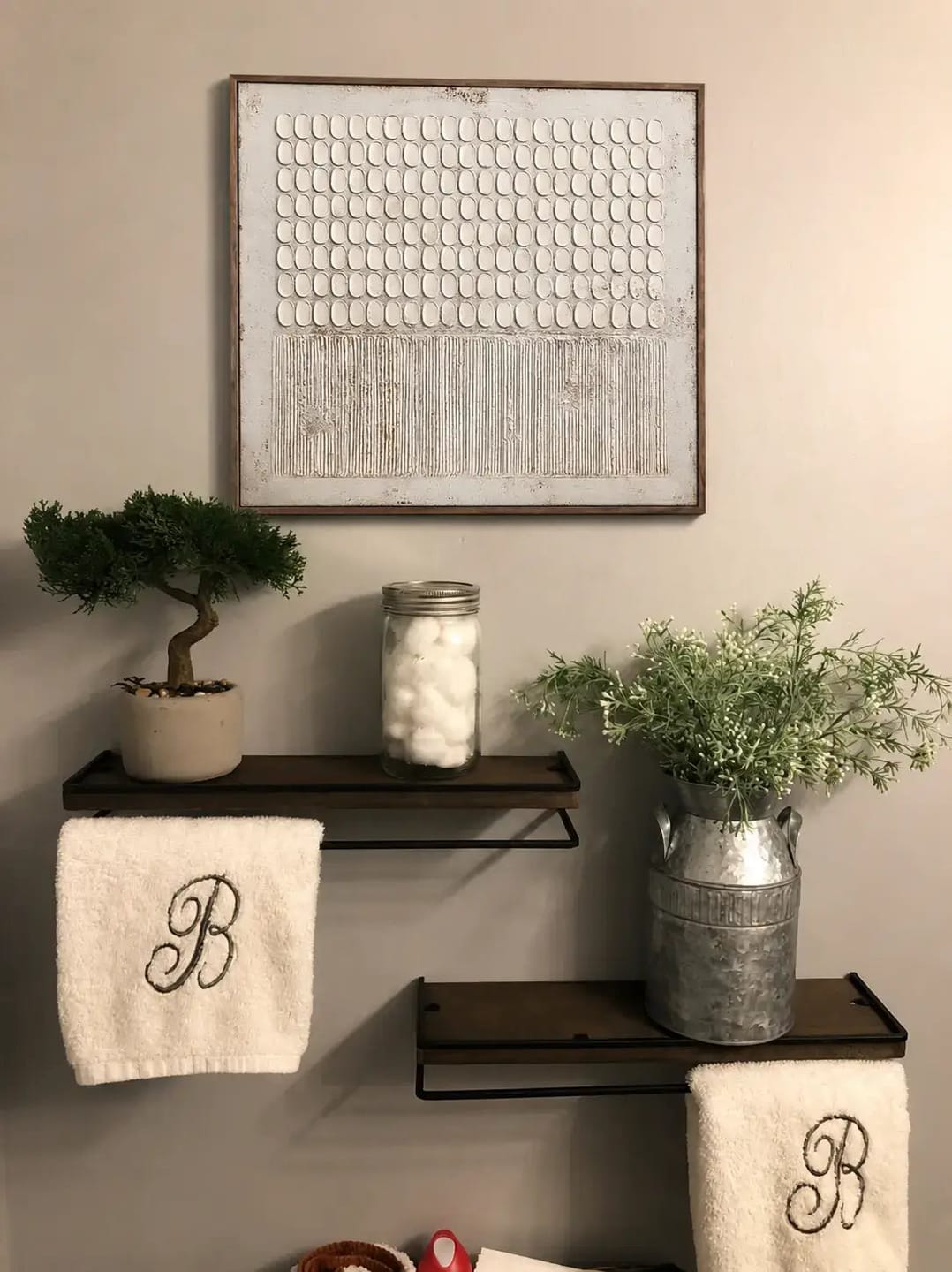 Customer photo review of White Oval Ridges Wabi Sabi Art