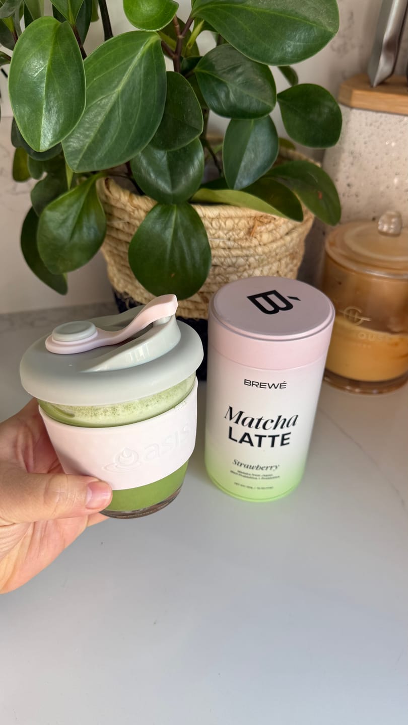 Customer photo review of Strawberry Matcha+ Latte Powder