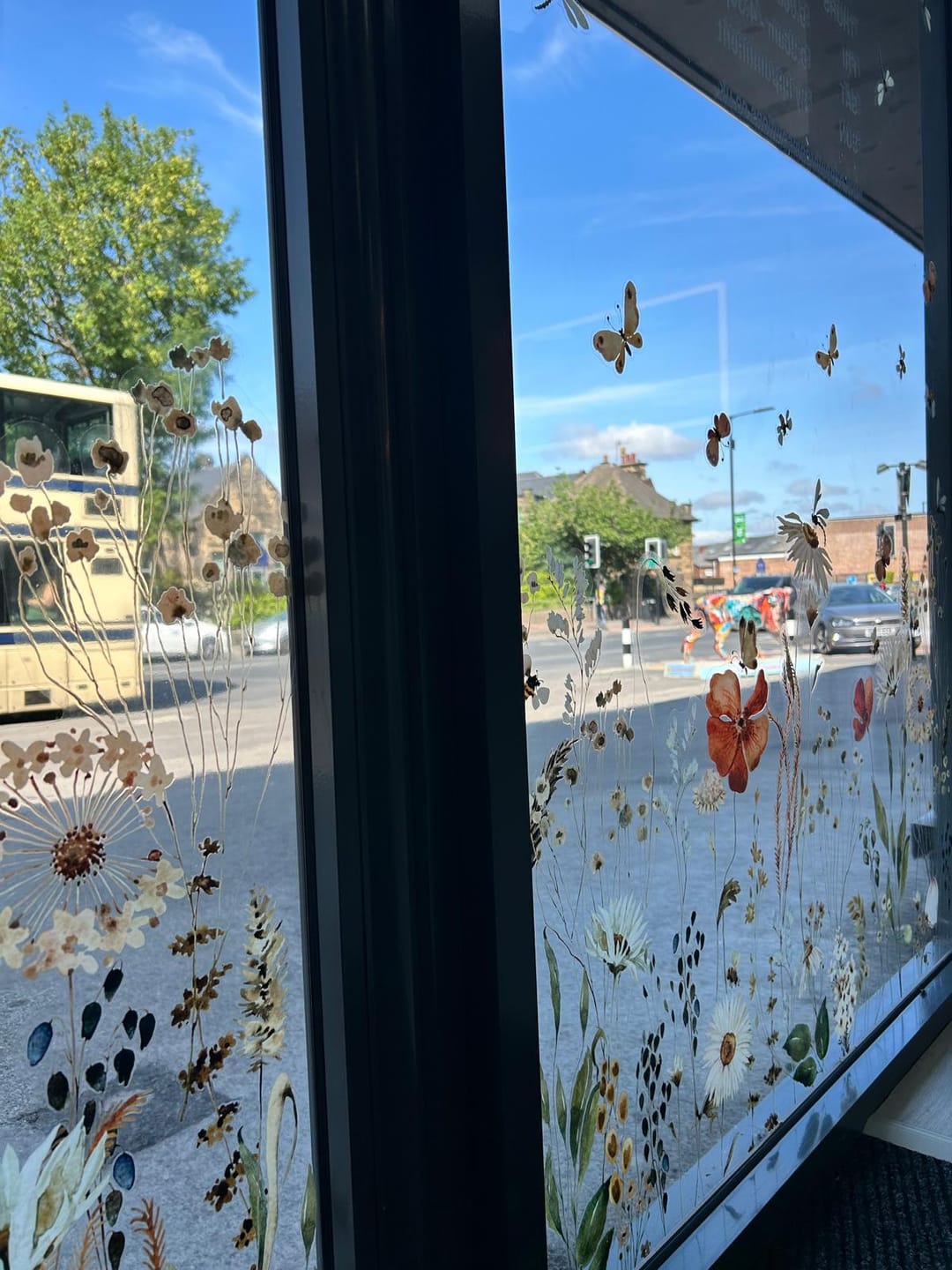 Customer photo review of Wild Meadow Flowers Shop Window Decal Corners