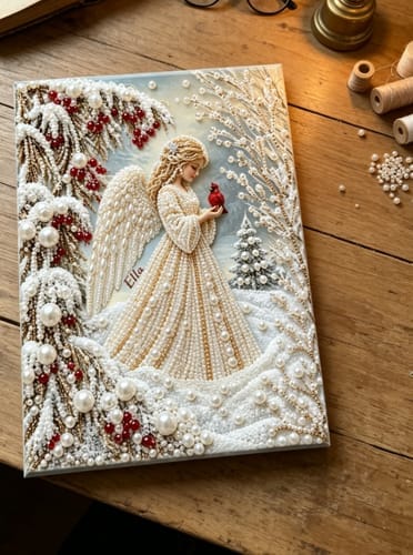 Customer photo review of Personalized 3D Pearl Art DIY Kit - For Home - Holiday Canvas