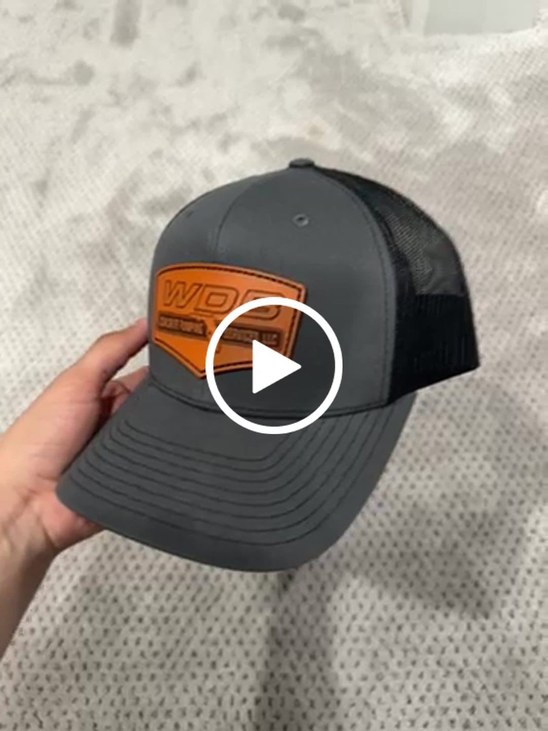Customer video review of Premium Custom Leather Patch Hats (Wholesale)