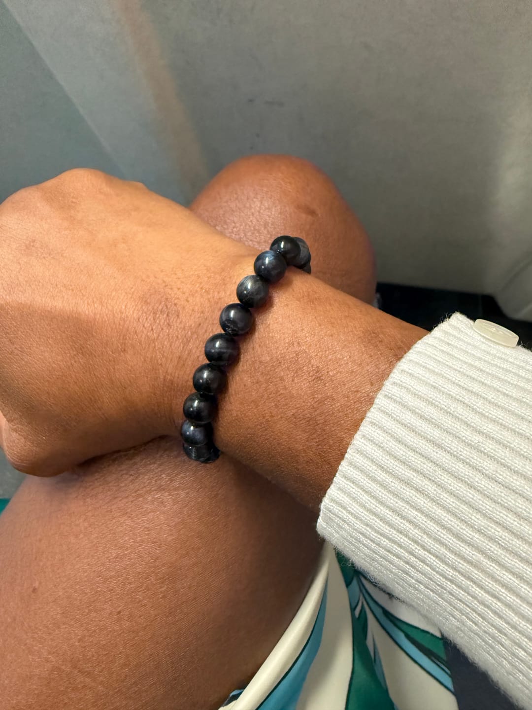 Customer photo review of Blue-Tigers-Eye Protection & Wealth Bracelet