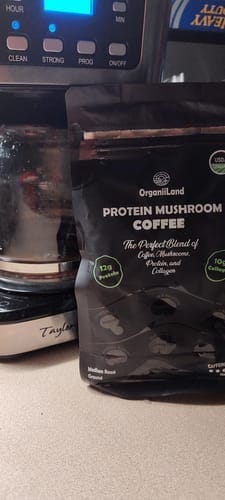 Customer photo review of Protein Mushroom Coffee