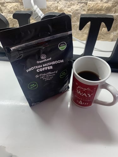 Customer photo review of Protein Mushroom Coffee
