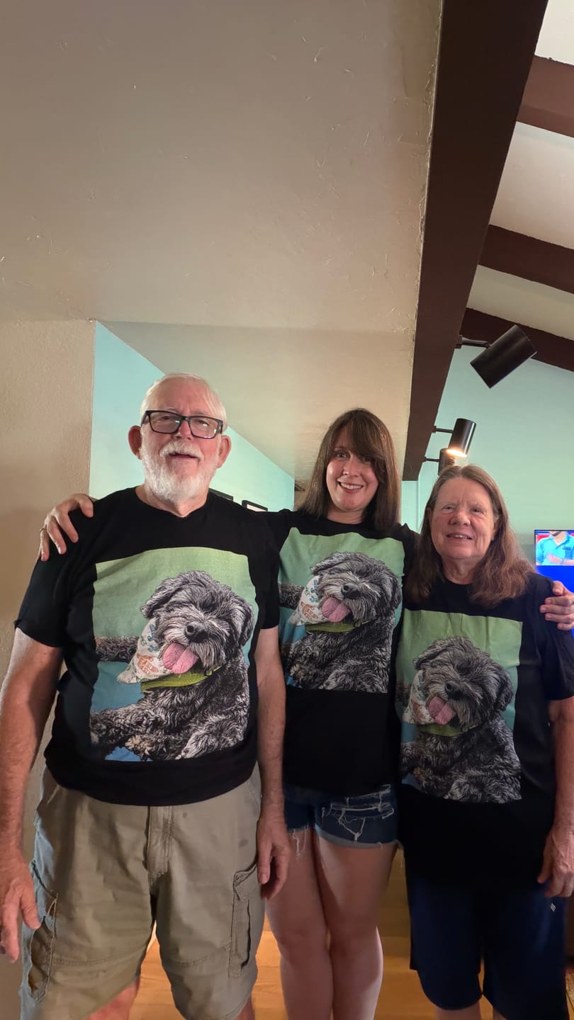 Customer photo review of Custom Pet Art Mens Crew Neck T-shirt