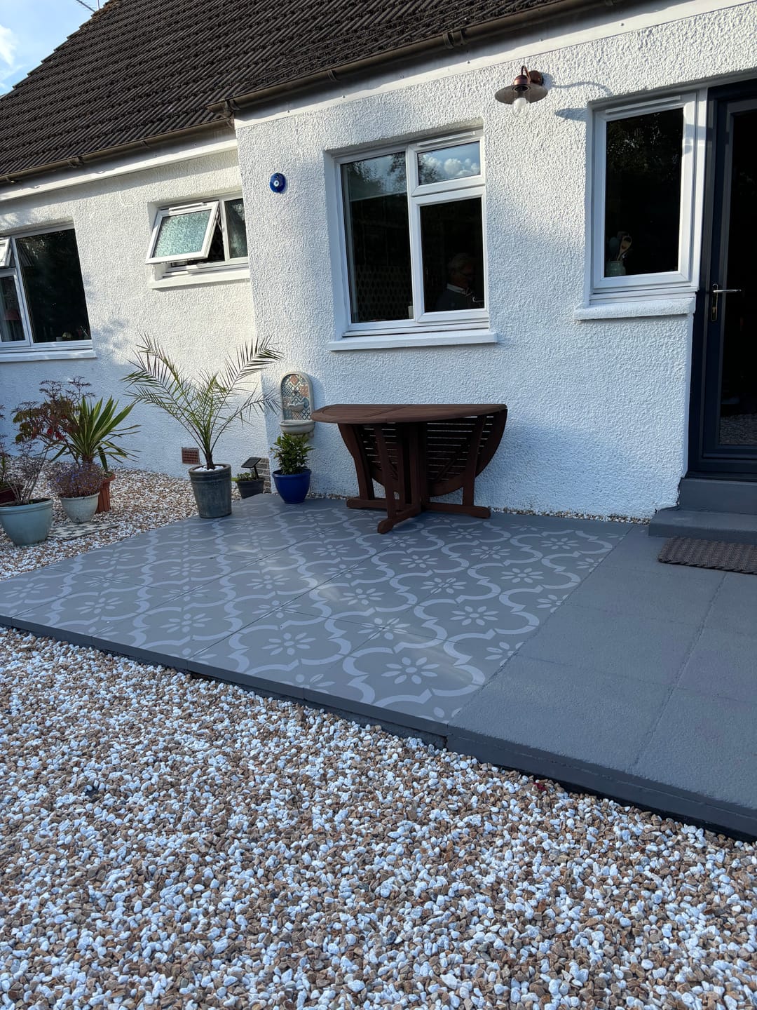 Customer photo review of Patio Stencil for Stylish Outdoor Floor Designs 'Jannah'