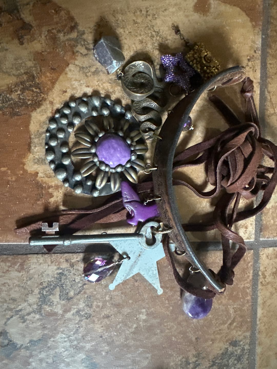 Customer photo review of Purple Reign Handmade Leather Choker