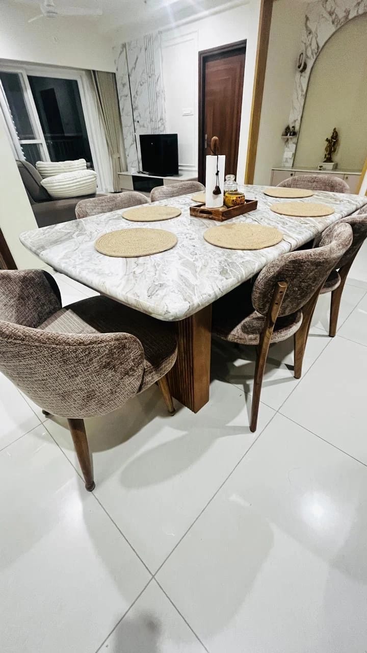 Customer photo review of Hiro Marble Dining Table