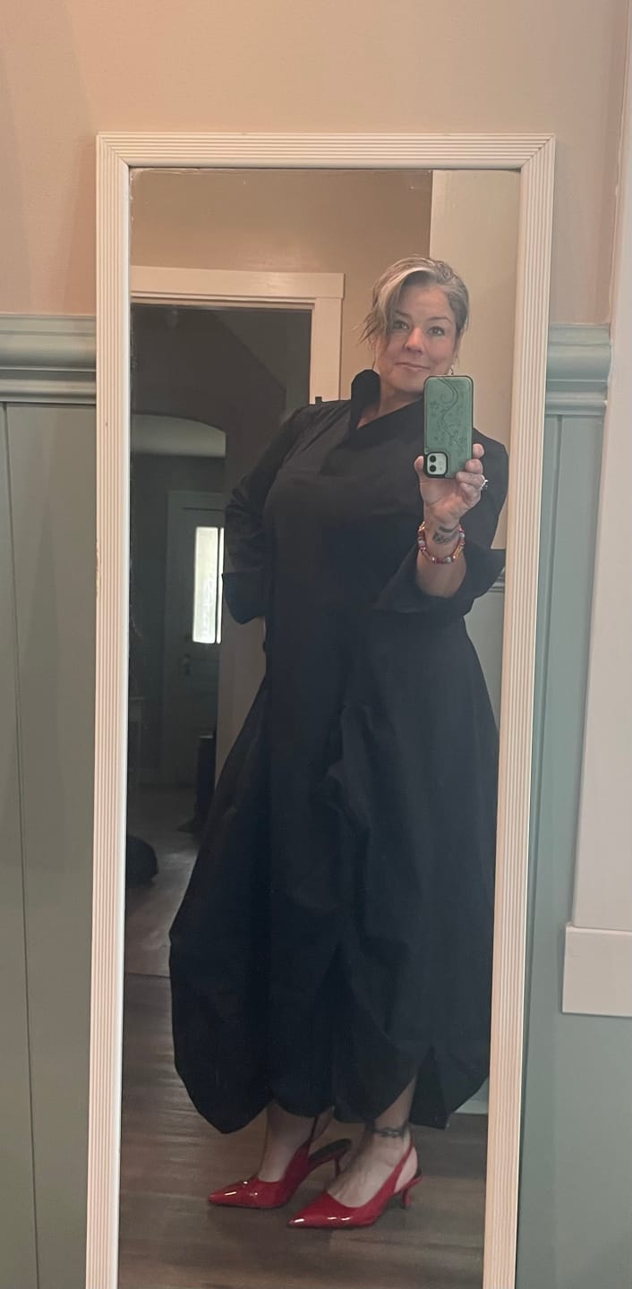Customer photo review of Maxi Asymmetric Collar Shirt  Dress In Black