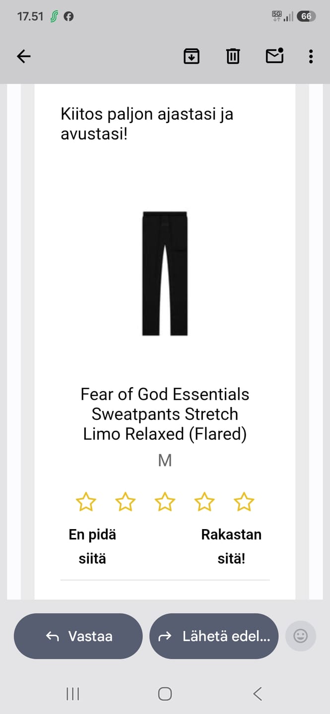Customer photo review of Fear of God Essentials Sweatpants Stretch Limo Relaxed (Flared)