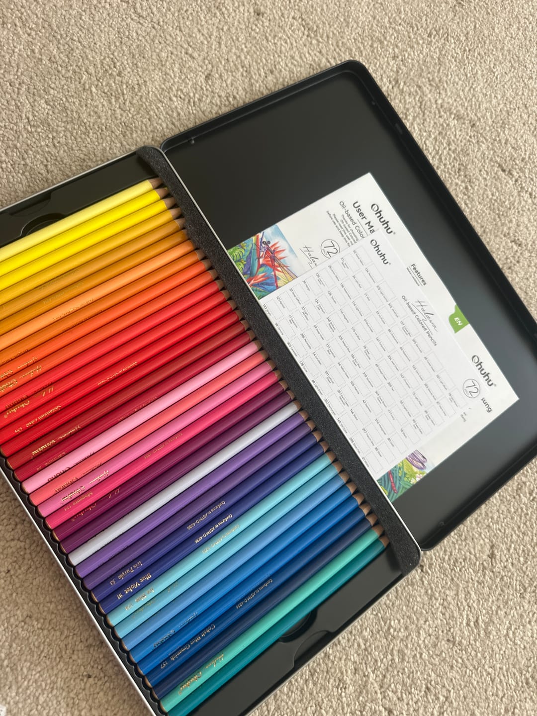 Customer photo review of Ohuhu Halawa Series 72 Colors Oil-based Colored Pencils