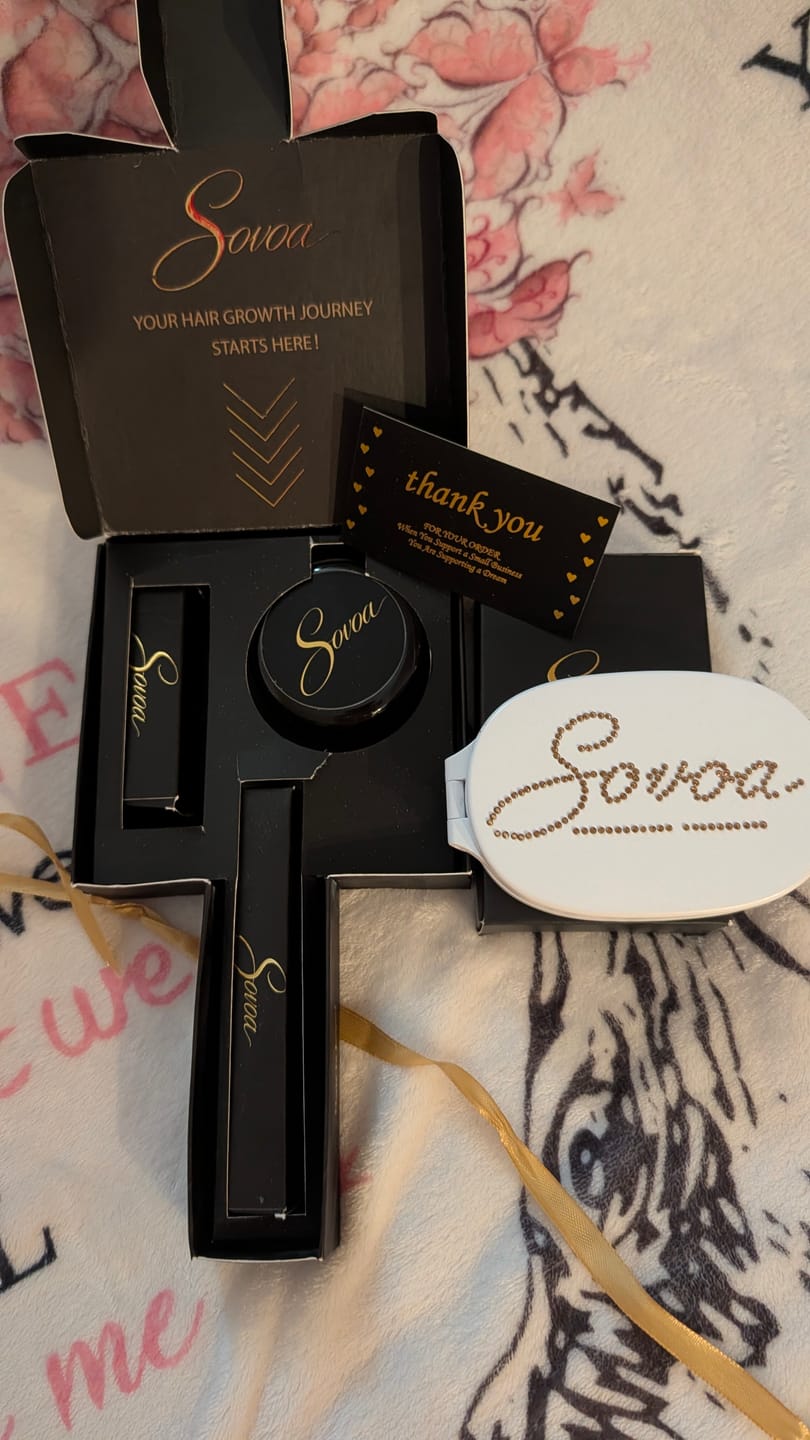 Customer photo review of Sovoa Beauty Routine: Edge Serum + Growth Oil