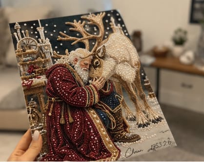 Customer photo review of Personalized 3D Pearl Art DIY Kit - For Home - Holiday Canvas