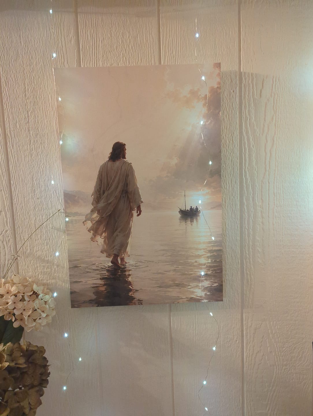 Customer photo review of Jesus Walking On Water – Matthew 14 – Christian Wall Art Canvas