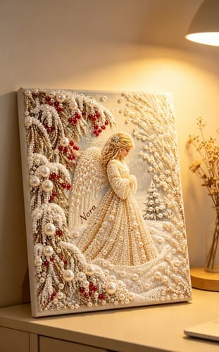 Customer photo review of Personalized 3D Pearl Art DIY Kit - For Home - Holiday Canvas