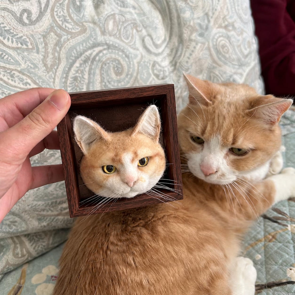 Customer photo review of Handmade felt pet head photo frame