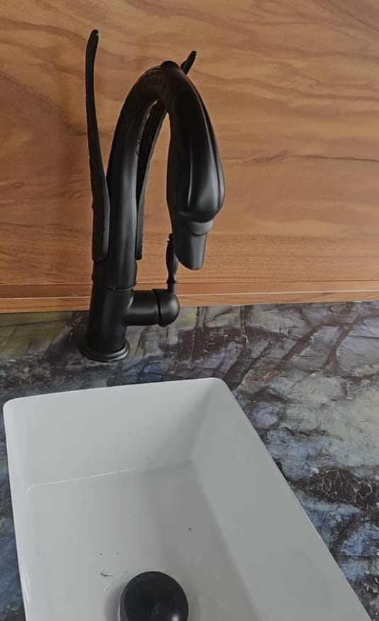 Customer photo review of Swan - shaped Solid Brass Double Handle Bathroom Faucet