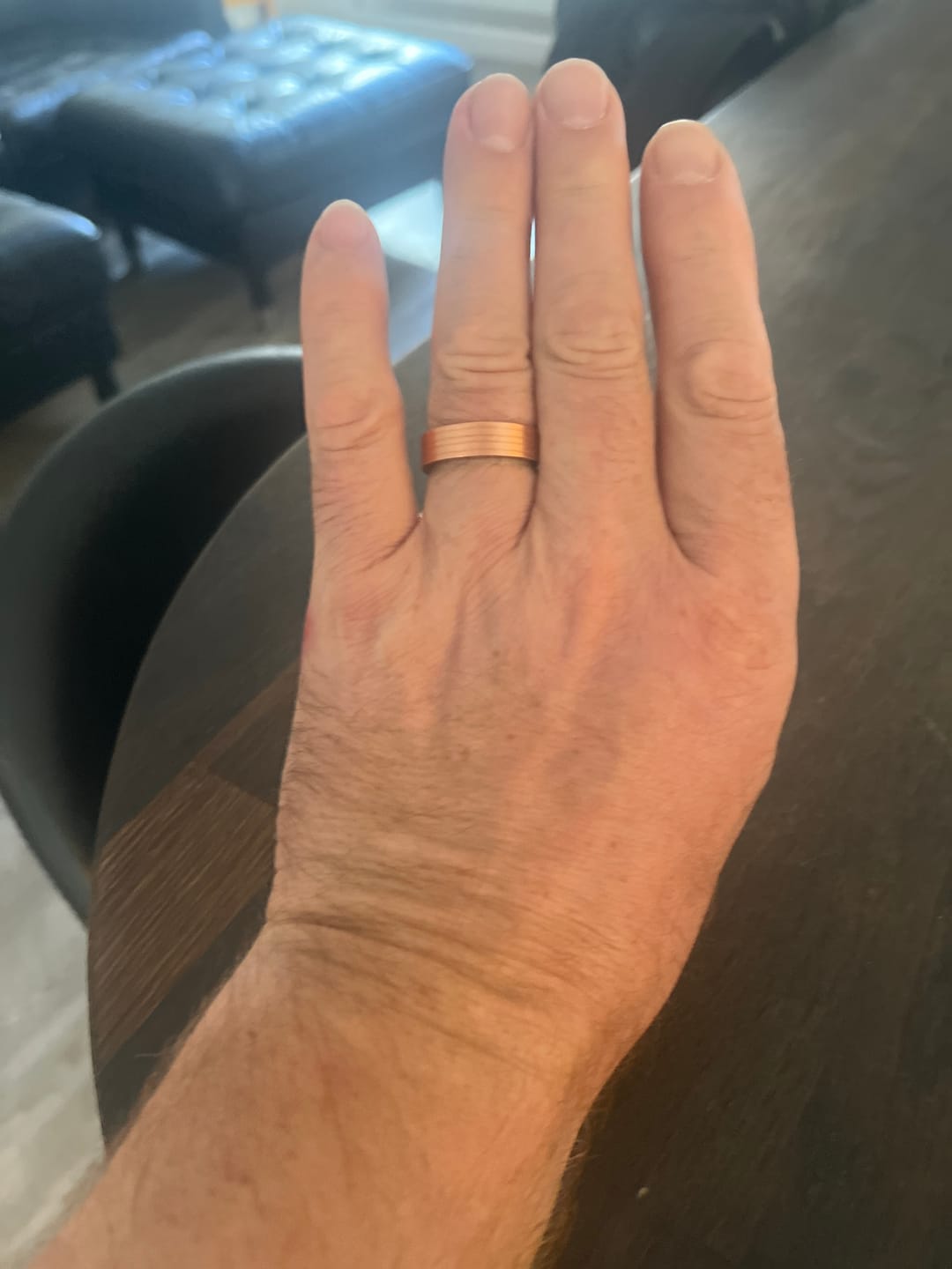 Customer photo review of Mens Adjustable Copper Magnetic Ring