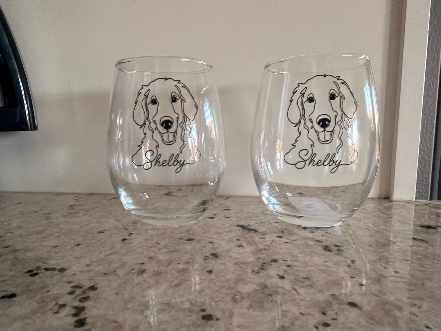 Customer photo review of Lineart - Personalized Wine Glass