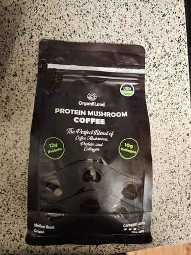Customer photo review of Protein Mushroom Coffee