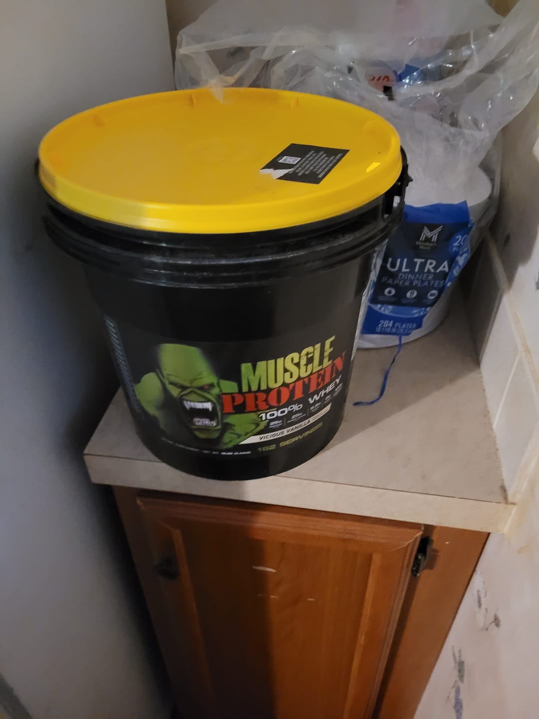 Customer photo review of Whey Protein Powder Bucket