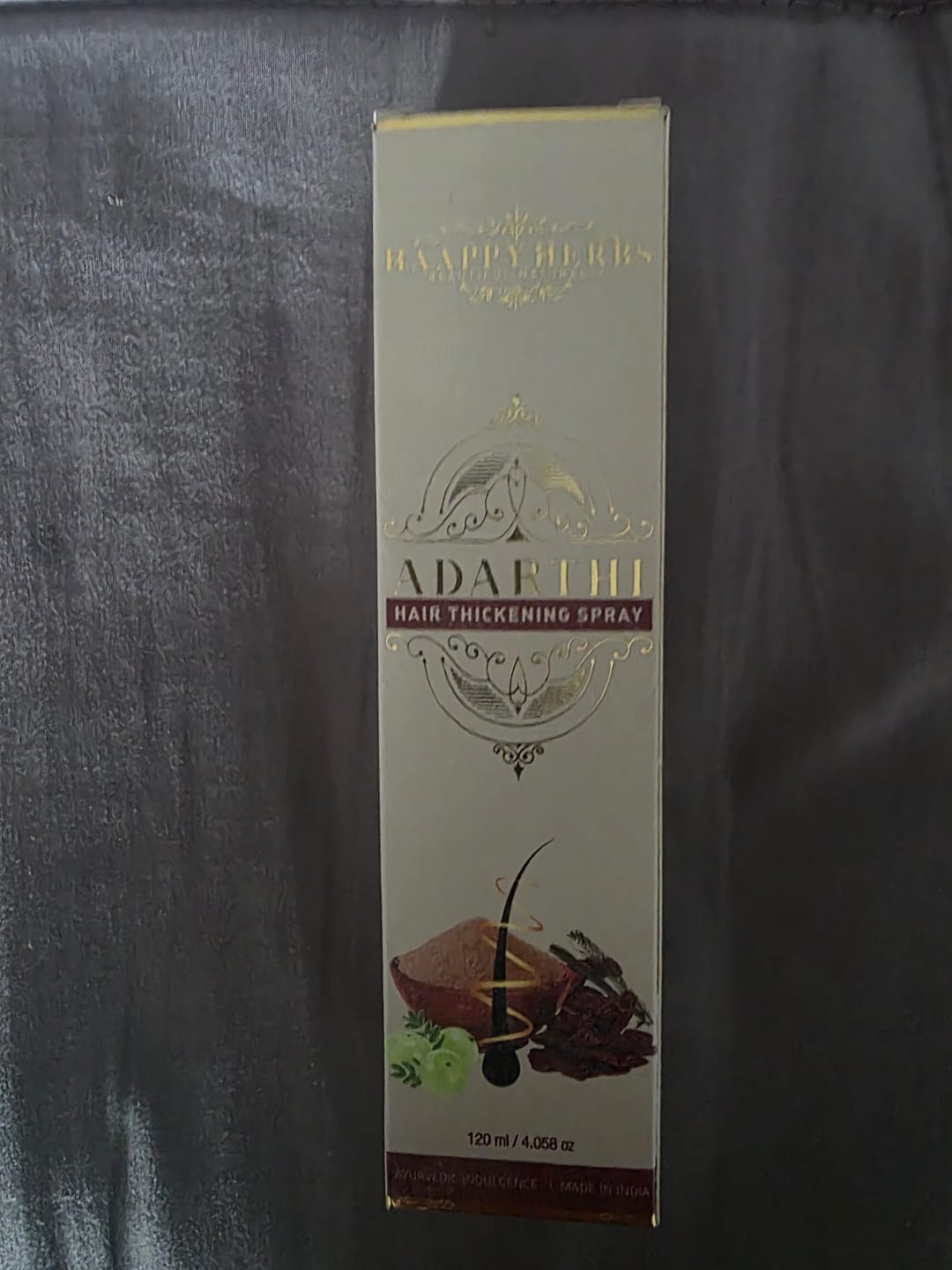 Customer photo review of Adarthi Hair Thickening Spray - 120 ml