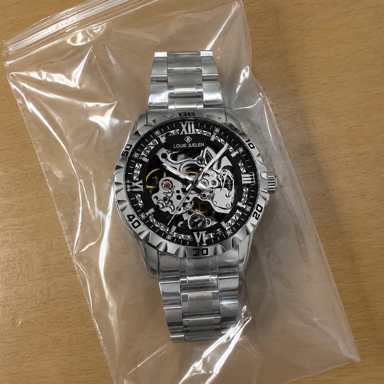 Customer photo review of Louie Juelen Luxury Skeleton Automatic Mechanical Watch for Men