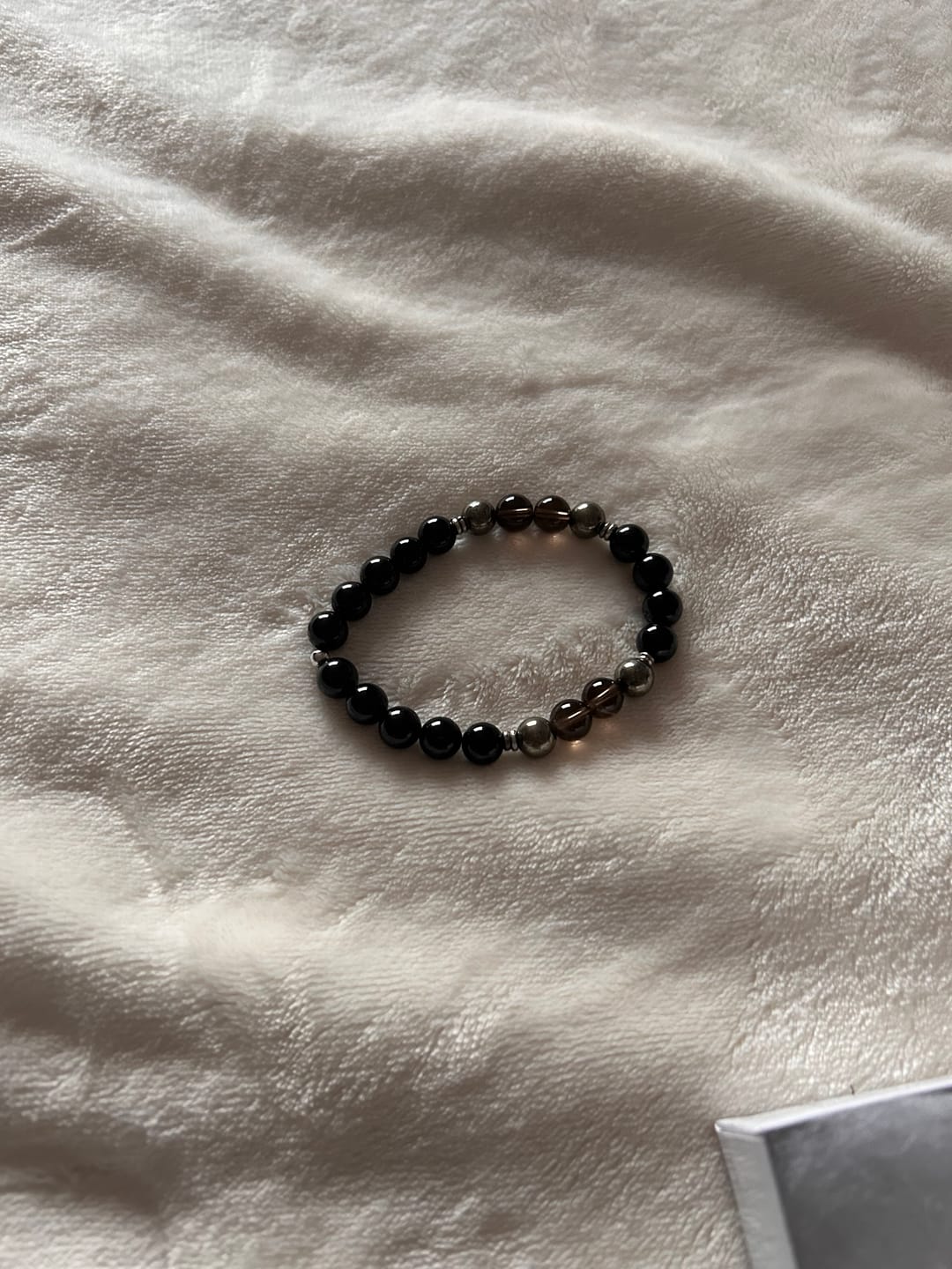 Customer photo review of Black Tourmaline and Smoky Quartz Bracelet