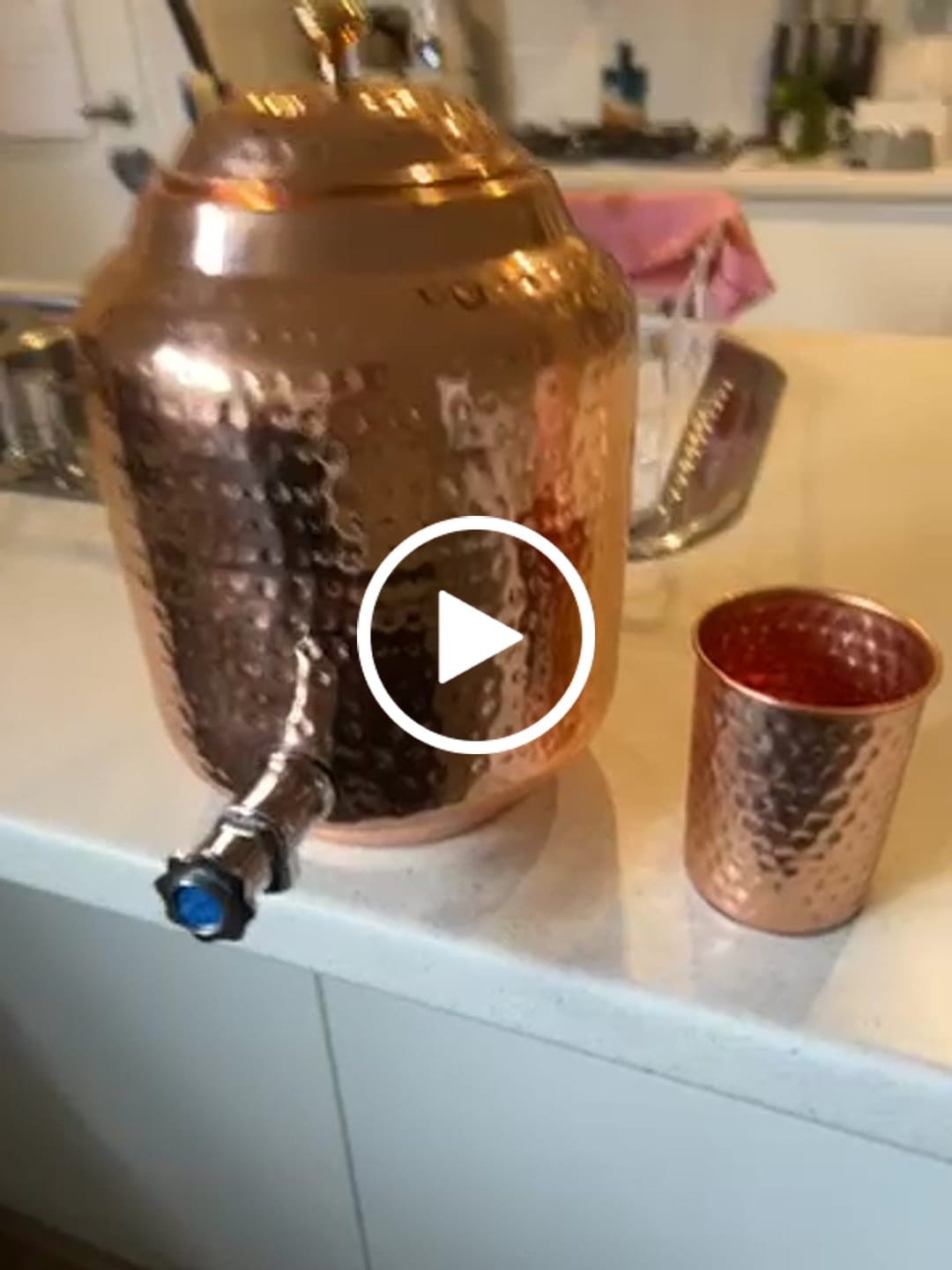 Customer video review of Hammered Copper Water Container / Dispenser