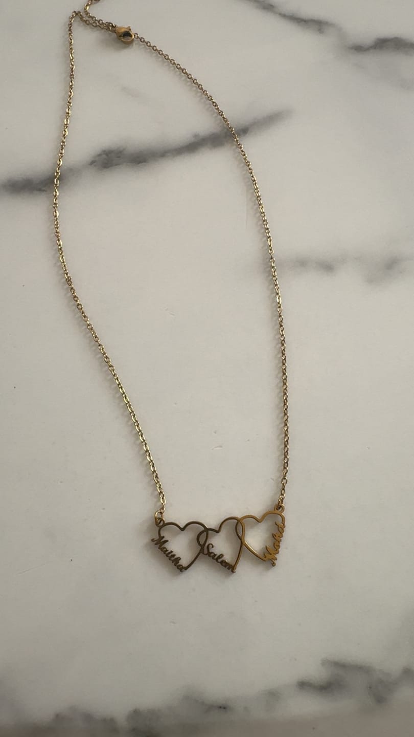 Customer photo review of Custom Heart Name Necklace