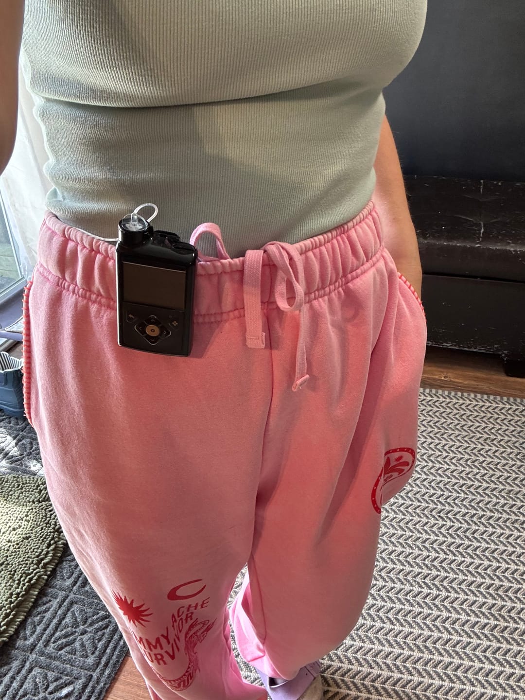 Customer photo review of Tummy Ache Survivor Sweatpants