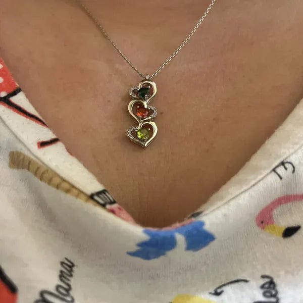 Customer photo review of Custom Birthstone Heart Charm Necklace