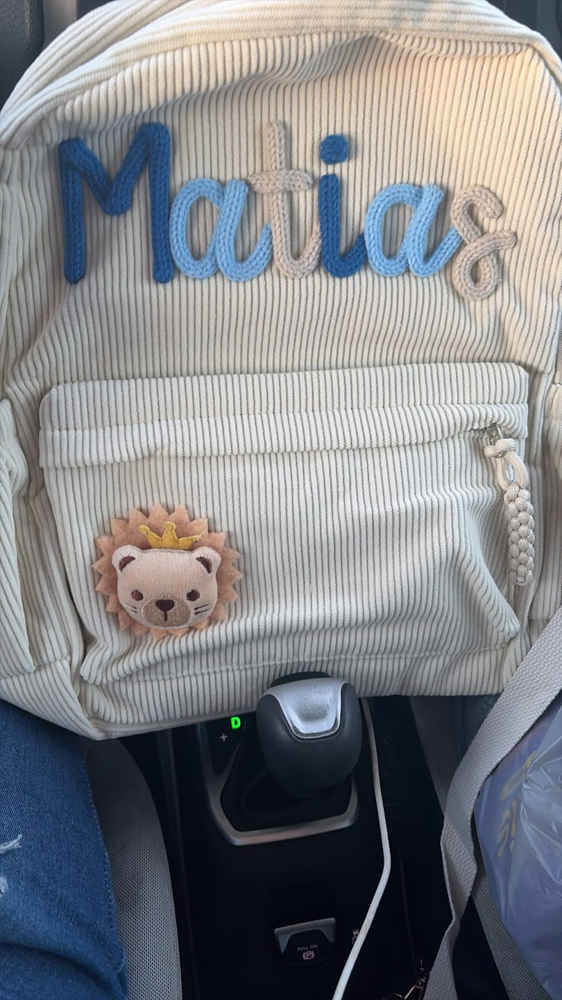 Customer photo review of K&C - Personalized Knitted Backpack