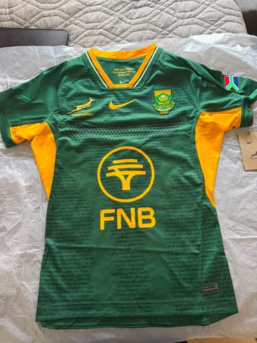 Customer photo review of Springboks Nike Mens Match Replica Rugby's Greatest Rivalry Home Jersey Gorge Green