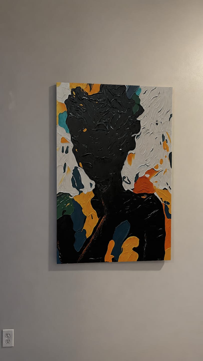 Customer photo review of Abstract Portrait Textured Wall Art # LA012