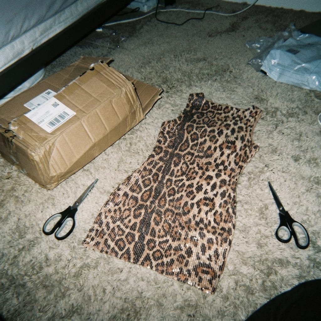 Customer photo review of Irina Leopard Mini Dress